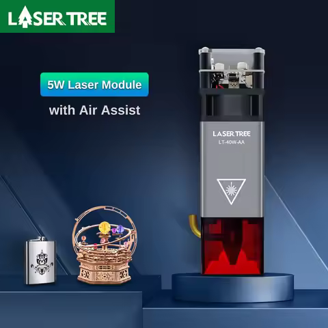 LASER TREE 5W Laser Module with Air Assist Nozzle Laser Head 450nm Blue Light Module for Laser Engra