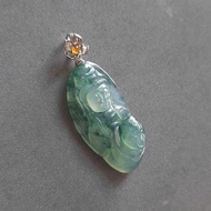 飄花寶寶觀音吊墜 | 天然緬甸A貨翡翠 | BB觀音玉墜 | 通體18k金