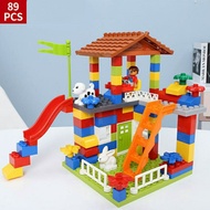 [Local Stock] 89 Pcs Building Blocks Compatible Lego Duplo City House Roof Big Particle Building Blo