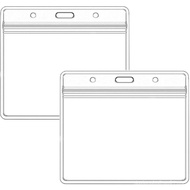 10 Pek Lebih Tebal Mendatar Kad Pengenalan Nama Tag Pemegang Lencana dengan Jenis Kalis Air Zip Bole
