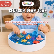 House of Peekaboo - SENSORY PLAY TRAY | Minimalist Aesthetic White Round Sensory Bin | Sensory Play 