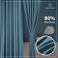 【 LANGSIR RAYA 𝟐𝟎𝟐𝟒 】Ready Made Curtain !!! Siap Jahit Langsir Warna HIJAU TURQUOISE Linen Cotton 80% Blackout Kain Tebal Curtain -  (Free Hook/Free Ring) #Sliding Door #Window Panel #Pintu Bilik