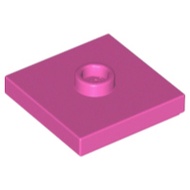 Lego 87580 Modified Plate 2 x 2 with Groove and 1 Stud in Center (Jumper) dark pink