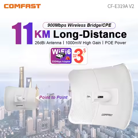 Comfast Outdoor Access Point 900Mbps Long Range Extender CPE 5GHz Wireless Bridge Transmission 5-11K
