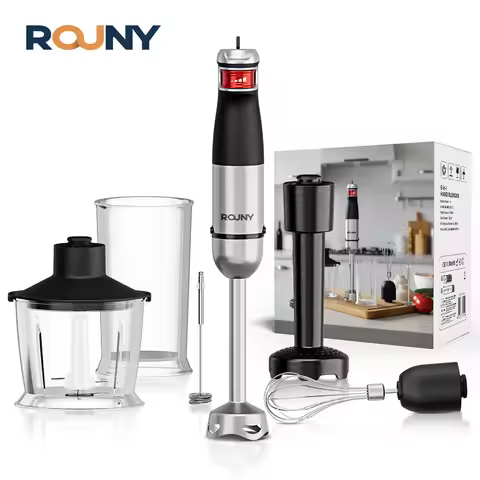 6-in-1 Multi-Purpose Immersion Hand Blender, Electric Hand Held Stick Blender Stainless Steel Blades