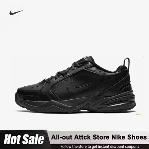 Nike Air Monarch 4 Retro Casual Low-Top Sneakers For Men And Women Lightweight Cushioned Training Bl