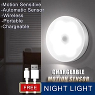 LED Indoor Motion Sensor Rechargeable Portable Night Light maliwnag ilaw sa bahay Light For Travel L