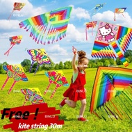 Big kite butterfly rainbow kite for kids with string kites for adults kite thread saranggola with ta