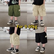 [Boy Shorts] (9-50kg) Elastic Waist Printed Boy Cargo Shorts Summer Loose Fashion Boy Shorts