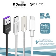 ORICO Type A To Type C &Type C To Type C 2.4/5A Super Charge Data Cable 1 Meter