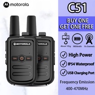 2 Units Motorola Walkie Talkie 10KM Long Range C51 Outdoor 5W 16 Channels UHF waterproof audio radio