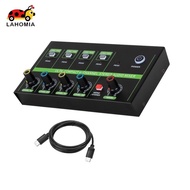 [lahomia] Mini Audio Mixer Small Mixer Speaker Support 4 Channel Audio Interface Stereo Audio Mixer for Bars,