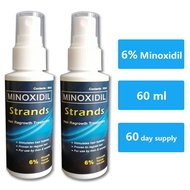 (2 Bottles) Strands minoxidil 6 percent