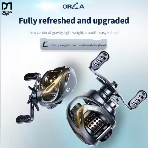 FISHINGFANS ORCA Saltwater Baitcasting Reel and Baitcaster 5+1BB Bait Casting Multiplier Spool Deep