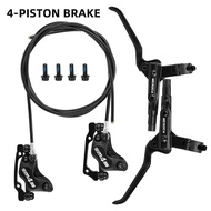 MEROCA M4S 4-Piston MTB Hydraulic Brakeset  Split Brake Front And Rear Brake 850mm/1600mm Bike Disc 