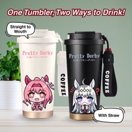 Tumbler thermo Uma Musume 500ml DerbyPretty, double wall insulation, hot and cold up to 12 hours, fo