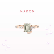 MARON - Happy Dream Octagon Ring with Green Amethyst ชุบ Rose Gold แหวนพลอยกรีนอเมทิสต์ นิยามความสุขดั่งฝันยามฟ้าหลังฝน