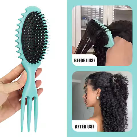 Salon Home Styling Comb Curl Defining Bounce Hair Brush Barbershop Boar Bristle Comb Detangling Shap