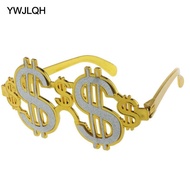 [YWJLQH] Funny Glitter US Dollar Eye Glasses Costume Money Festive Party Fancy Dress ,