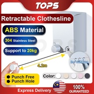 {Duolami store} Retractable Clothes Line Ampaian Penyidai Tempat Gantung Baju Pakaian Dinding Sidai 