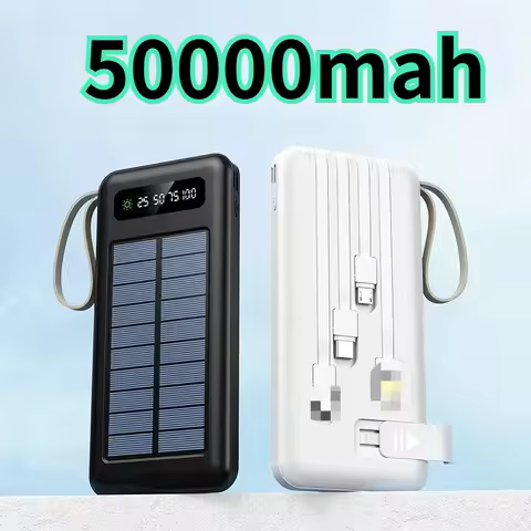 50000mah Outdoor Solar Power Bank Portable Charging Station Power Banks Original 10000/20000mAh Buil