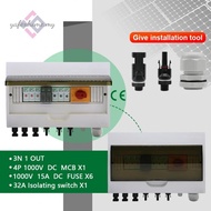 Out PV Combiner Box 3 In 1 Out IP65 Waterproof For Residential Rooftop Plants