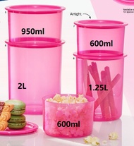 ready stock - 5pcs/set tupperware one touch container in pink (5)