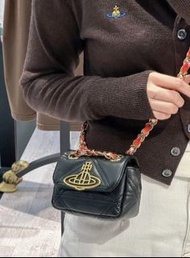 Vivienne Westwood 西太后 菱格小羊皮 Mini 小廢包 鏈條包 全新未用