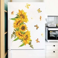Wholesale Fresh Girl Room Decoration Sunflower Bouquet Butterfly Bedroom Refrigerator Wardrobe Sticker Decorative Wall Self-Adhesive IQTS