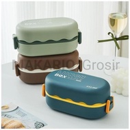 3 Kotak Lunch Box Plastik Sekat Tempat Bekal Lunch Box Serbaguna Makanan Anak High Quality By Makari