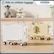 Ride on Luggage 20 Inch with Seat Holds 80kg 6 Wheels Lightweight Luggage Bag Travel Suitcase Kids B