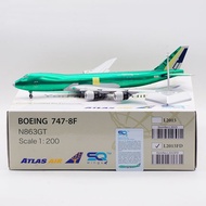 Air Plane SQ Wings 1: 200 Alloy Airplane Model Atlas Airlines B747-8F N863GT Flap