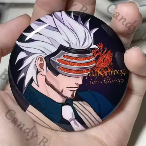 Anime Ace Attorney Mia Fey Godot Cosplay Double Flash Badge Emblem Cartoon Brooch Breastpin ‌color C