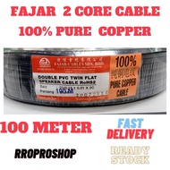 Fajar Cable Double PVC Twin Flat Speaker Cable 23/0.15 +0.01 X 2C 100Meter
