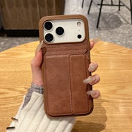 Sarung pemegang kad bersepadu untuk iPhone 16 Pro Max, XR, dengan slot kad tersembunyi, slot kad sis
