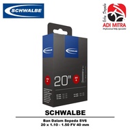 Schwalbe Bicycle Inner Tube SV6 20x1.10-1.50 FV 40mm