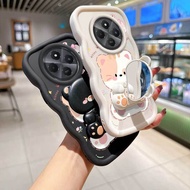 Durable For Redmi 14C 5G/15C/13 5G/13/13C/13C 5G/14C 4G/14R Cover 2pcs( Quiet Cat phone Case+Cat sta