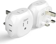 Ceptics US to UK Plug Adapter UK, Ireland Power Adapter Charger 4 Input - Ultra Compact - Light Weig