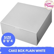 Cake Box Plain White 8x8x4 (50pcs) Kotak Kek Putih | Kotak Kek | Cake Box by Azim Bakery