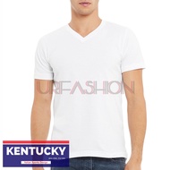 Kentucky V-Neck Plain White T-Shirt for Kids and Adult (Unisex)