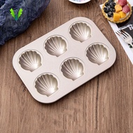 LANAI Madeleine Cake Mold, Carbon Steel 4/6/9/12 Cavities Shell Shape Cake Pan, Household Champagne 