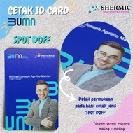Cetak Custom Print UV DESAIN ID CARD BUMN NAME TAG PVC RFID E-TOLL - Emoney Mandiri, Spot Doff 2S