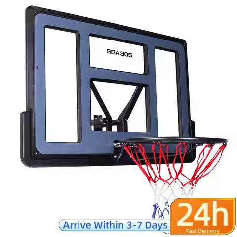 43.31x29.53in Basketball Backboard Rim Combo Wall-Mount Hoop Replacement Kit with All-Weather Net fo