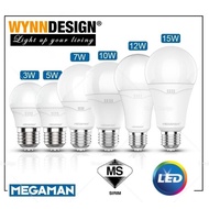 Wynn Design Megamen [5w/7w/15w] Led Bulb A60 Globe Bulb E27 Holder Led Lampu Mentol (Megamen-MGB)