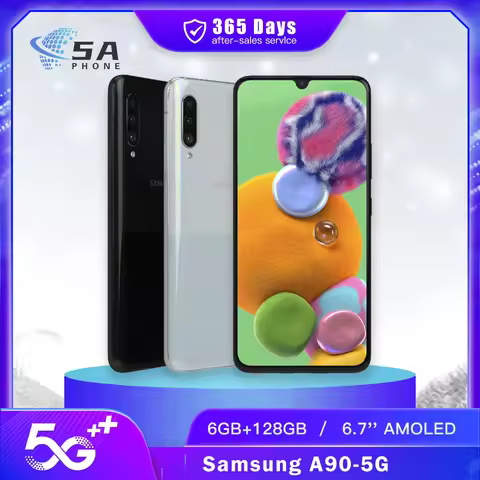 Original Samsung Galaxy A90 A908N 5G Mobile Phone 6.7'' 6GB RAM 128GB ROM NFC 48MP+8MP+5MP+32MP Octa