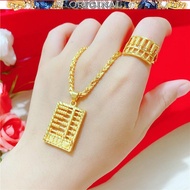 New 916 Gold Abacus Pendant Necklace Jurchen Gold Number 1314 Turn Abacus Necklace Gold Jewelry
