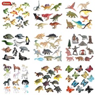 Oenux Solid Animals Action Figures Wild Ocean Insect Model Set Dinosaur Butterfly Fish Bird Turtle Frog Lizard Figurines Kid Toy