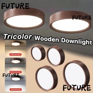 HL-FUTU LED Ceiling Light,  Wood Grain 3 Color Change Light Circular Ceiling Lamp, Home Decor Modern