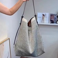 HugApe Straw | Large-Capacity Woven Bucket Bag Women's High-End Commuter Bag Shoulder Tote Bag 55LV
