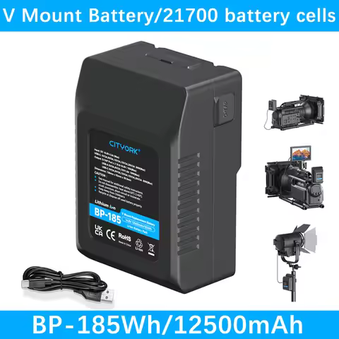 Mini V Mount Battery Power Bank BP-185Wh/12500mAh V-Lock Battery With PD 20W Cable for Sony BP-L60A 